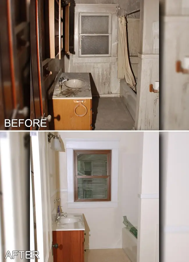 Bathroom smoke and soot damage restored after restoration